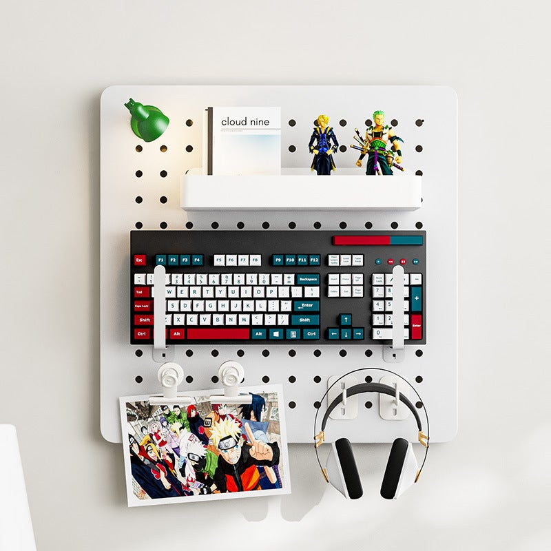 Game Desk Wall Pegboard Display Rack Computer Desk Wall Storage Organizer Equipment Placement Rack Desk - Image 4